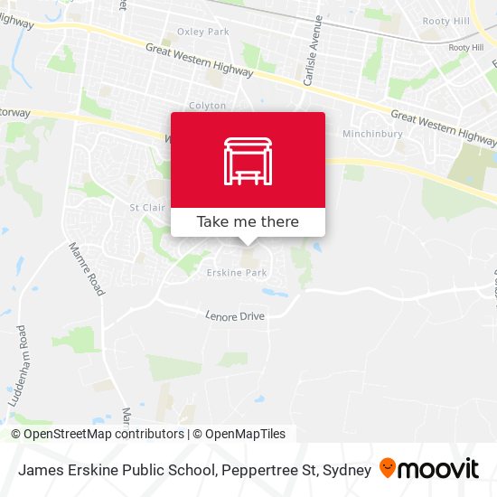 James Erskine Public School, Peppertree St map