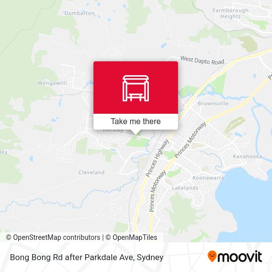 Bong Bong Rd after Parkdale Ave map