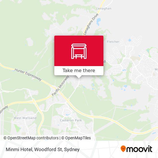 Minmi Hotel, Woodford St map