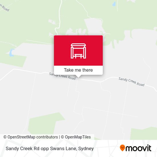 Sandy Creek Rd opp Swans Lane map