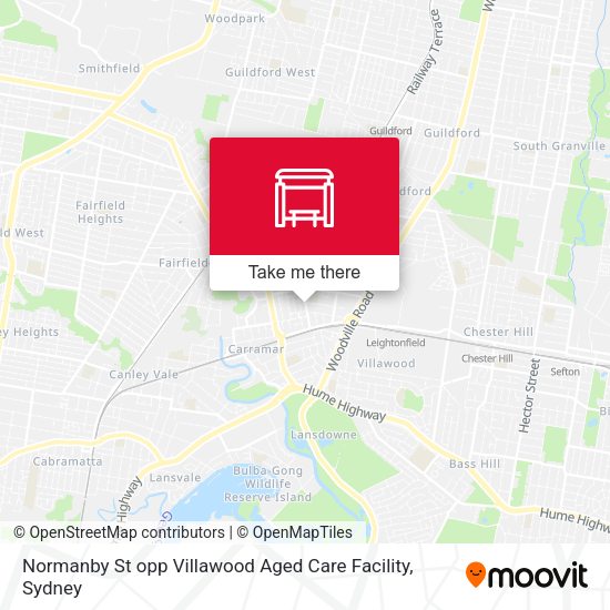 Normanby St opp Villawood Aged Care Facility map