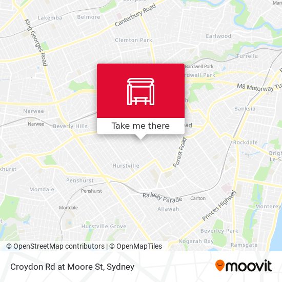 Croydon Rd at Moore St map