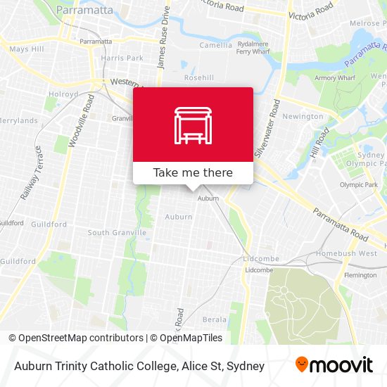 Mapa Auburn Trinity Catholic College, Alice St