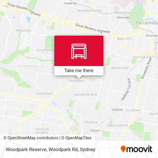 Woodpark Reserve, Woodpark Rd map