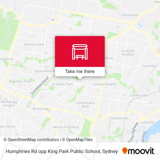 Humphries Rd opp King Park Public School map