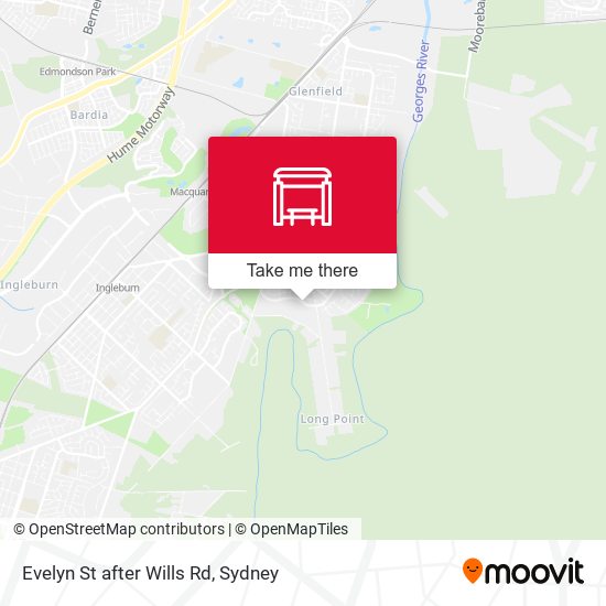 Evelyn St after Wills Rd map