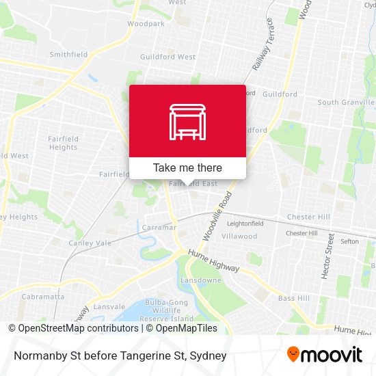 Normanby St before Tangerine St map