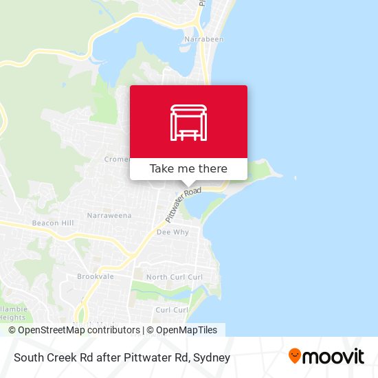 South Creek Rd after Pittwater Rd map