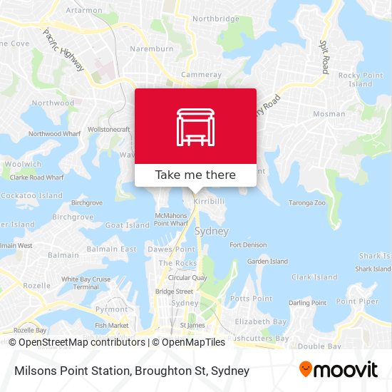 Mapa Milsons Point Station, Broughton St