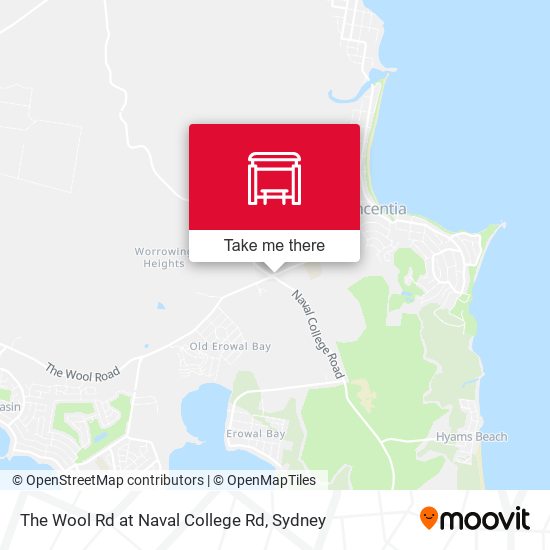 The Wool Rd at Naval College Rd map