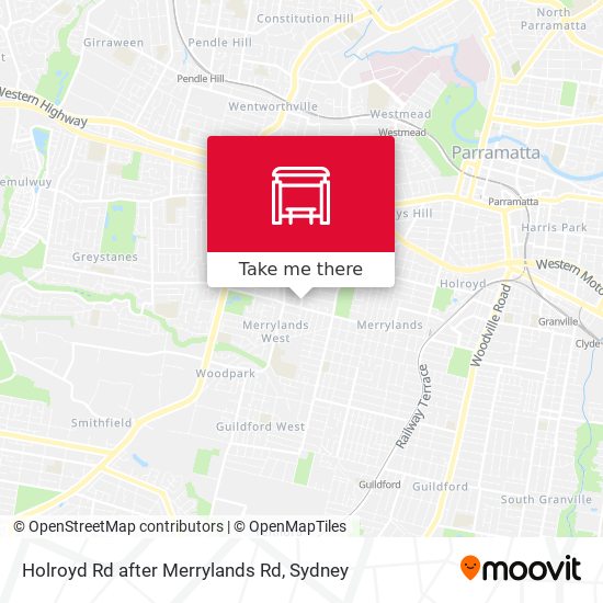 Holroyd Rd after Merrylands Rd map