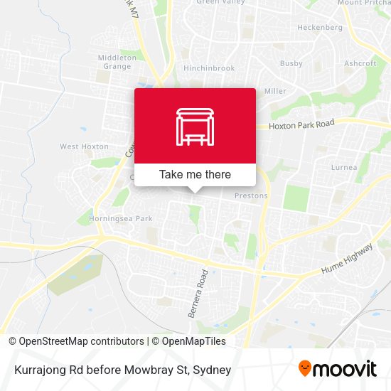 Kurrajong Rd before Mowbray St map