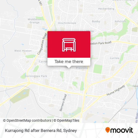 Kurrajong Rd after Bernera Rd map