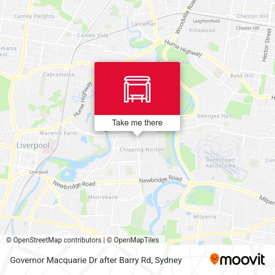 Governor Macquarie Dr after Barry Rd map