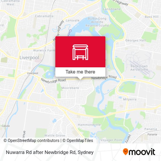 Nuwarra Rd after Newbridge Rd map