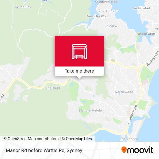 Manor Rd before Wattle Rd map