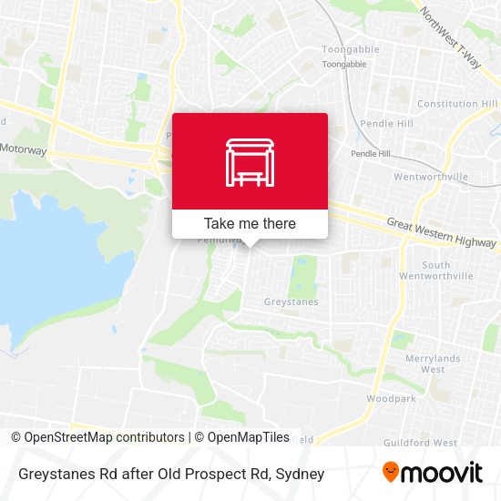Greystanes Rd after Old Prospect Rd map