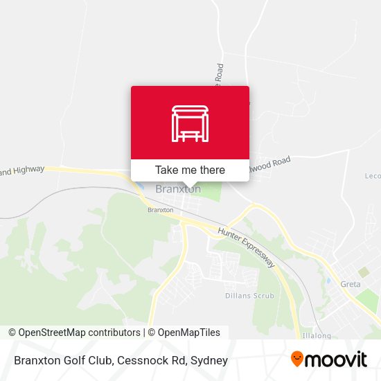 Branxton Golf Club, Cessnock Rd map