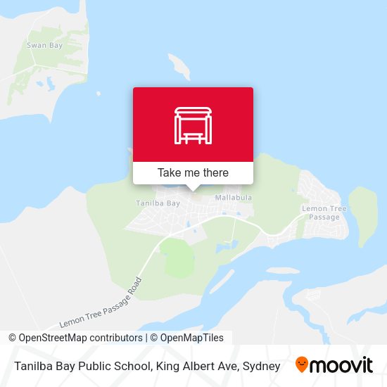 Tanilba Bay Public School, King Albert Ave map
