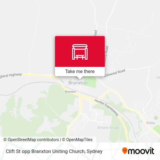 Clift St opp Branxton Uniting Church map