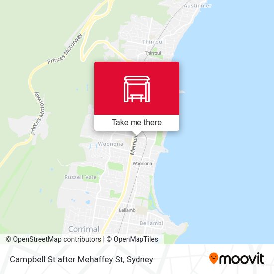 Campbell St after Mehaffey St map