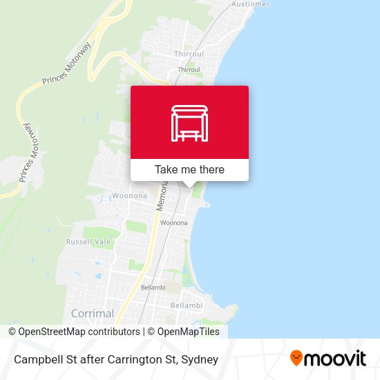 Campbell St after Carrington St map
