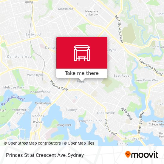 Princes St at Crescent Ave map