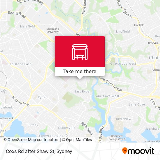 Coxs Rd after Shaw St map
