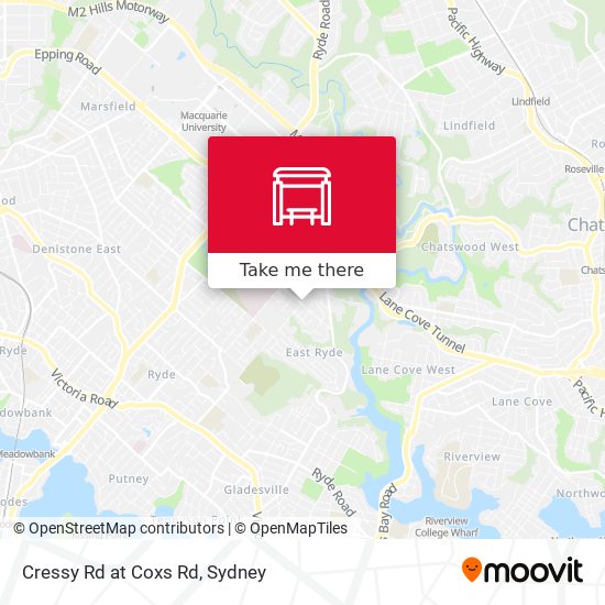 Cressy Rd at Coxs Rd map