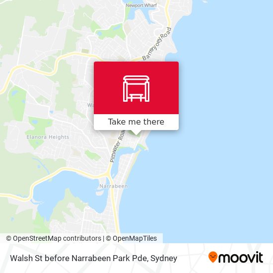 Walsh St before Narrabeen Park Pde map