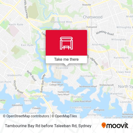 Tambourine Bay Rd before Taleeban Rd map