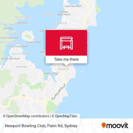 Newport Bowling Club, Palm Rd map