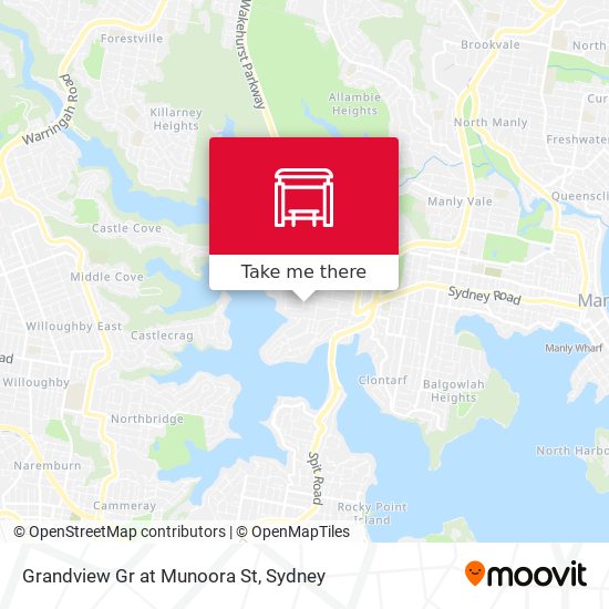 Grandview Gr at Munoora St map