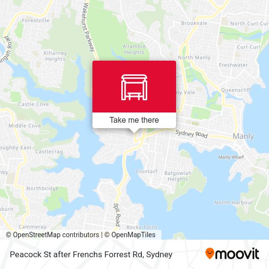Peacock St after Frenchs Forrest Rd map