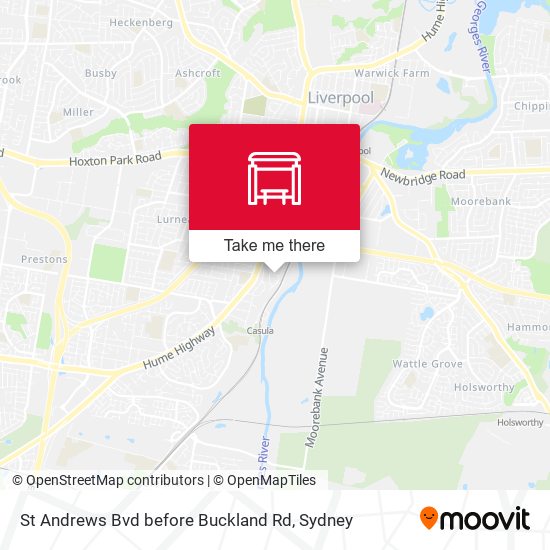 St Andrews Bvd before Buckland Rd map