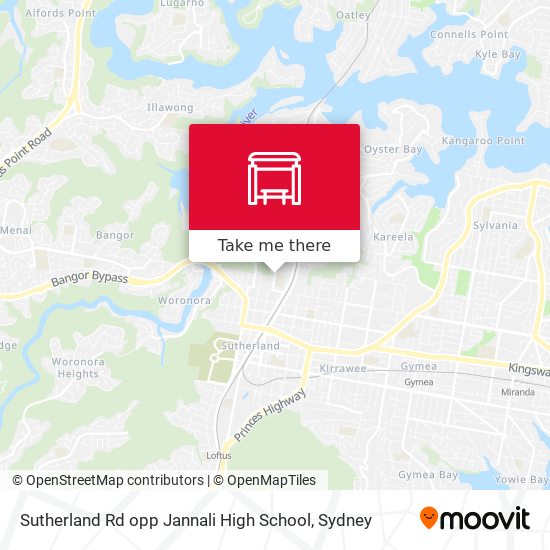 Sutherland Rd opp Jannali High School map