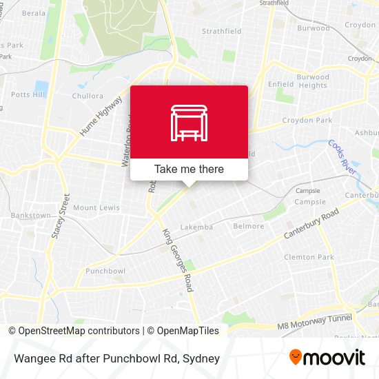 Wangee Rd after Punchbowl Rd map