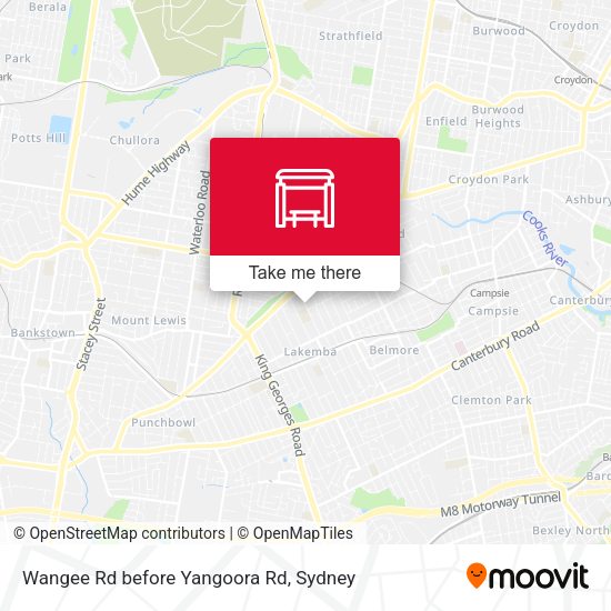 Wangee Rd before Yangoora Rd map