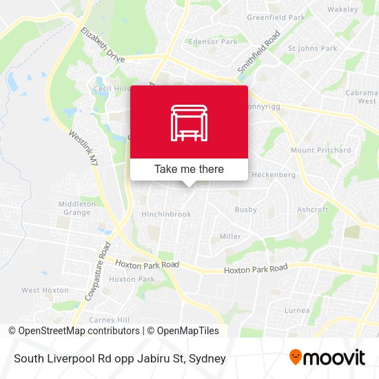 South Liverpool Rd opp Jabiru St map
