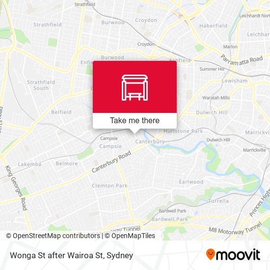 Wonga St after Wairoa St map