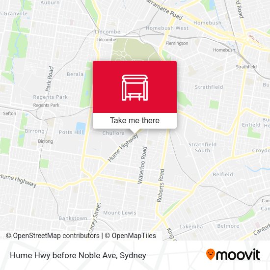 Hume Hwy before Noble Ave map