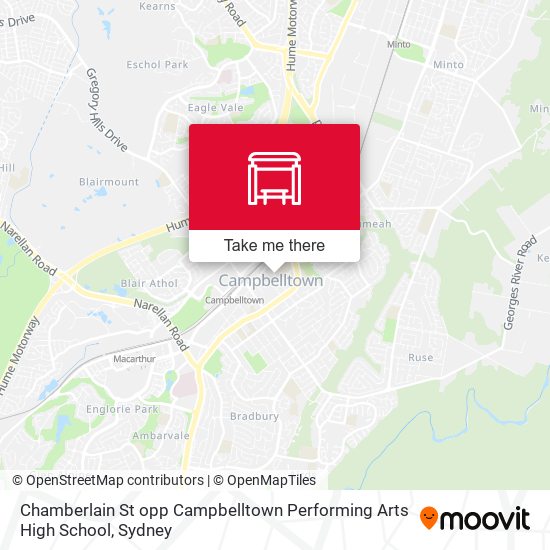 Chamberlain St opp Campbelltown Performing Arts High School map