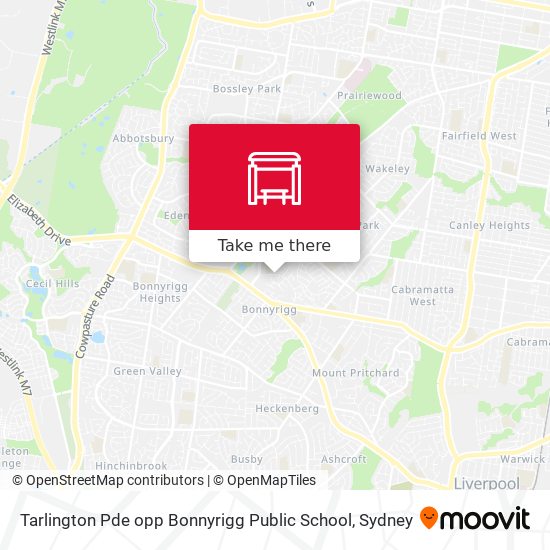 Mapa Tarlington Pde opp Bonnyrigg Public School