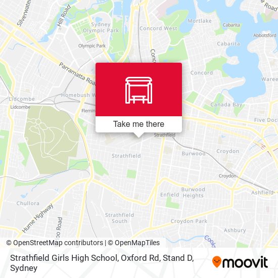 Mapa Strathfield Girls High School, Oxford Rd, Stand D