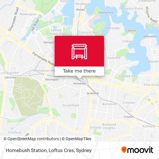 Homebush Station, Loftus Cres map