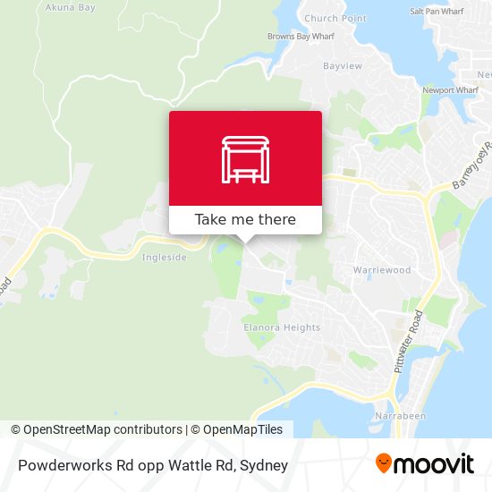 Powderworks Rd opp Wattle Rd map