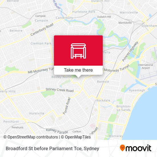 Broadford St before Parliament Tce map