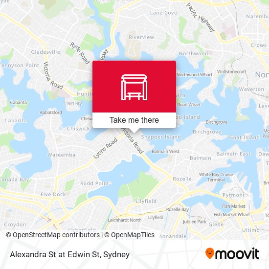 Alexandra St at Edwin St map