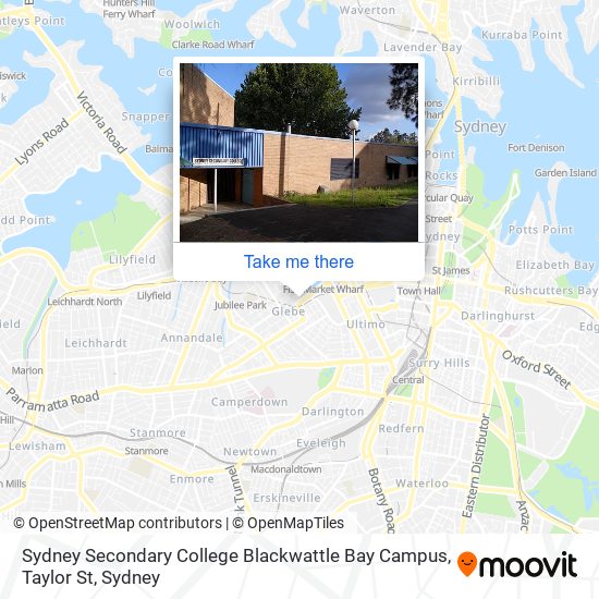 Sydney Secondary College Blackwattle Bay Campus, Taylor St map