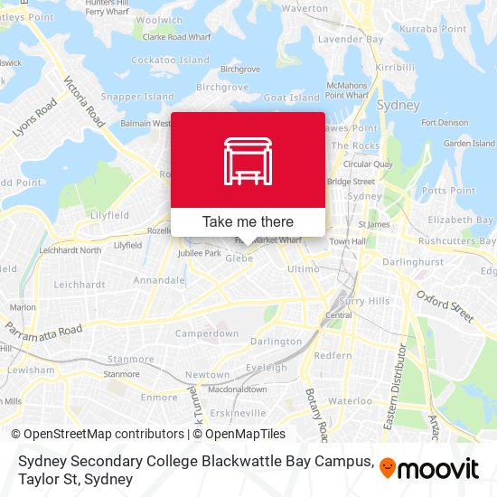 Sydney Secondary College Blackwattle Bay Campus, Taylor St map